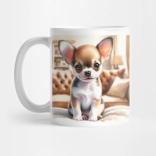 Watercolor Chihuahua Puppies Painting - Cute Puppy Mug